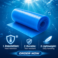 Bâche de piscine Bleu Océan Double Bulle Solaire PE pour Piscine Enterrée, Rétention de Chaleur, Stabilisée aux UV, Vente en Gros Usine