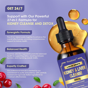 Suplemento Líquido Desintoxicante de Arándanos Naturales, Fórmula Herbal 27 en 1, Apoyo para la Salud del Riñón y el Hígado, Venta al Por Mayor - Product Image 4