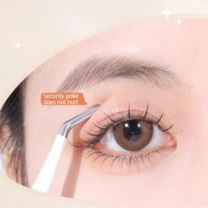 Pinzetta con punta in fibra di ciglia Logo personalizzato etichetta privata professionale di precisione in acciaio inossidabile strumento pinzette di estensione per ciglia - Product Image 2