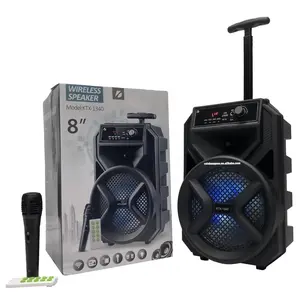 KTX-1340 portable trolley wireless bt speaker mp3 pa speakers karaoke players with wired microphone