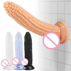 Dildo en PVC en forme de maïs simulé, 20 cm, avec ventouse, en gelée souple, achat en gros - Product Image 1