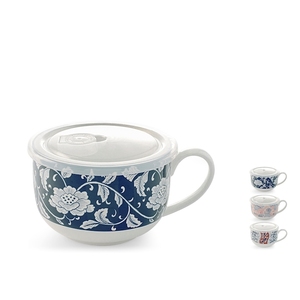 Tazza Jumbo Sakura 860Cc con coperchio, tazza in ceramica per tè e caffè - Product Image 1