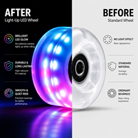 Roues de patins à roulettes en ligne 5832 à LED, roues de vitesse clignotantes en PU à rebond élevé, roulements ABEC-9, 3 lumières, étanches et légères