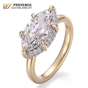 Provence jewelry real <b>solid</b> 18k gold ring IGI certification Super shiny 1.5carat lab diamond ring Western girl engagement ring - Product Image 1