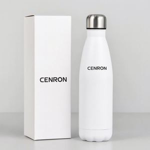 Gobelet isotherme en acier inoxydable à col étroit, design minimaliste blanc, coffret cadeau, camping, écologique, portable, 12-24 heures - Product Image 1