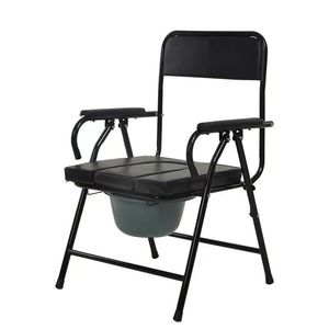 Foldable Toilet Chair With Bucket Stainless Steel Portable For Elderly And Pregnant Adults Bathroom Safety Equipment - Product Image 2