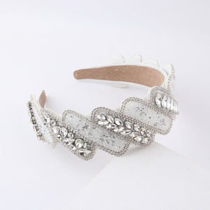 新しいヴィンテージラインストーンストライプヘッドバンド女性用プロムヘアアクセサリー - Product Image 6