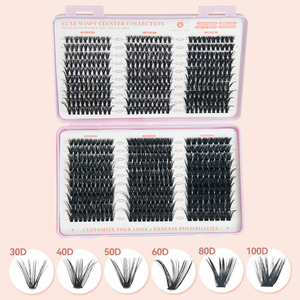 Extensions de cils en bouquets individuels thermocollés, style européen, naturels et épais, 30D 40D, avec colle, vente en gros - Product Image 5
