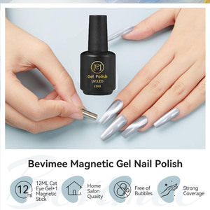 Gatto occhi Gel smalto per unghie chiaro di luna smalto magnetico per unghie argento Glitter UV Gel smalto per Nail Art da te a casa 15ML - Product Image 2