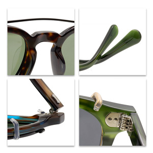 Gafas de sol con <span class=keywords><strong>clip</strong></span> metálico de acetato de alta calidad, gafas de sol polarizadas de diseño con protección UV, gafas de sol para hombre - Product Image 2