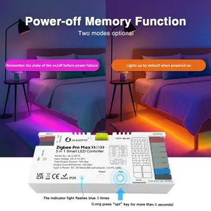 Gledopto 2026 Nuevo GL-C-601P ZigBee 3.0 Pro Max Controlador LED 5 en 1 Compatible con <span class=keywords><strong>Alexa</strong></span>/SmartThings DC5~24V 10A/CH Carga Máxima 360W - Product Image 5