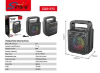 Enceinte Bluetooth Portable sans Fil de Gros SING-E ZQS1372, Haute Qualité à Prix Abordable, avec Éclairage RGB