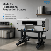 Mesin Printer UV DTF Semi-Otomatis HANYING Baru dengan Pencetakan CMYK, Putih, dan Pernis untuk Label Transfer Premium