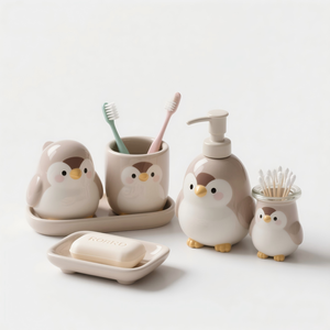 Pot <span class=keywords><strong>en</strong></span> céramique Robin de 4 pouces - Organisateur de salle de bain 3D peint à la main, commande <span class=keywords><strong>en</strong></span> gros personnalisée pour les soins de bébé - Product Image 2