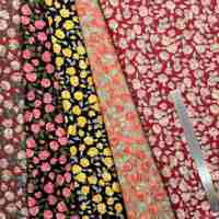 Tissu en velours côtelé 21 Wale épais, 100 % polyester brossé, imprimé petites fleurs, résistant aux plis, pour filles - Vente chaude