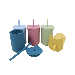 แก้วซิลิโคนสำหรับเด็กหัดเดิน,แก้วแบบไม่มี Bpa ใช้ซ้ำได้พร้อมหลอด - Product Image 6