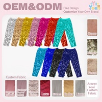 Pantalon à paillettes pour enfants, taille élastique, scintillant, long, pour filles, costume de danse pour fêtes, anniversaires, OEM personnalisé