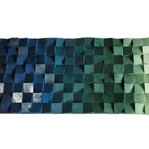 Cheap Interior art decoration colorful wall mosaic 3d wood wall panel for home office