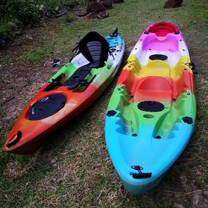 2.7m <span class=keywords><strong>deux</strong></span> pièces modulaire bateau aileron pédale kayak simple bateau de pêche pagaie kayaks de pêche kayak d'eau bateaux de sports nautiques - Product Image 6