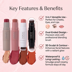 HKH Maquillaje Mineral Personalizado al por Mayor, Barra de Colorete e Iluminador de Doble Punta 3D, Resistente al Agua y de Larga Duración - Product Image 2