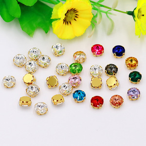 คริสตัลทรงกลมชุบทอง 16 เหลี่ยม แบบหลังแบน รูปทรง D สำหรับงาน DIY เครื่องประดับ เสื้อผ้า ชุดแต่งงาน ขายส่ง - Product Image 1