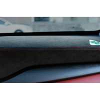 Housse de tableau de bord noire italienne brodée de luxe pour Alfa Romeo Stelvio 2018-2020, kit de protection intérieure de voiture