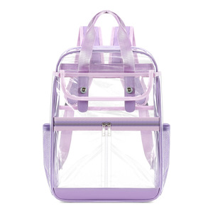 Spot supply cross-border Custom PVC <b>backpack</b> pvc <b>large</b> schoolbag transparent <b>backpack</b> pvc transparent <b>backpack</b> - Product Image 6