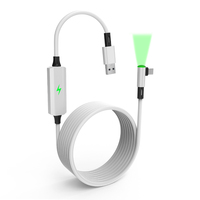 Câble de données de jeu de type C vers USB VR Link 3A Tresse de charge rapide blindée Port de charge séparé Indicateur LED Alimentation ininterrompue