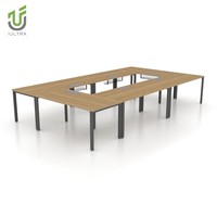 Table de conférence rectangulaire modulaire iULTRA pour mobilier de bureau commercial, design creux
