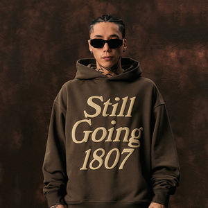 Sweat-shirt à capuche surdimensionné de haute couture, couleurs vintage confortables, 100% coton, uni, sweat-shirt en polaire d'hiver pas cher - Product Image 3