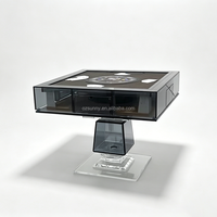 Table de poker automatique électrique de luxe personnalisée avec cadre carré en acrylique pour 4 joueurs, idéale pour les jeux de cartes en famille