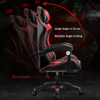 Chaise de jeu gamer RGB personnalisée pour ordinateur de course, bureau et jeux