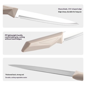 Juego de 7 Cuchillos de Cocina de Acero Inoxidable con Bloque, Cuchillo de Chef, Cuchillo para Rebanar, Cuchillo Multiusos, Pelador y Accesorios de Cocina - Product Image 4