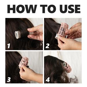 Gloway Diy herramientas de peluquería Juego de 2 pinzas para el cabello esponjosas para el cabello perezoso flequillo rodillo rizador rodillos para el cabello de autoagarre con clavija - Product Image 6