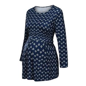 Chemise de maternité à manches longues pour femmes été automne hauts tuniques de maternité froncés T-shirts amples de maternité - Product Image 1