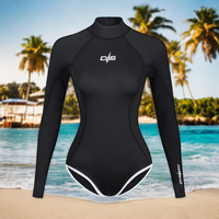 DIVESTAR 2MM Neoprene Waterproof Bikini Wetsuit untuk Freediving & Berenang Pakaian Renang Nylon Pakaian Pantai untuk Wanita