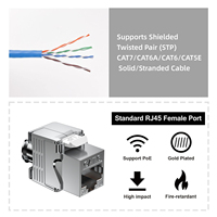 Conector Keystone Modular RJ45 HY-CONNECT sin Herramientas de 180 Grados 8P8C Cat5e Cat6 Cat6a FTP, Conector de Red Hembra sin Herramientas