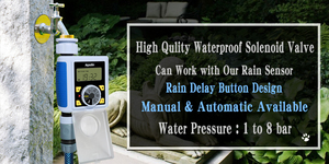Aqualin Analogue Garden Irrigation Controller with Rain Gauge Battery Operated Automatic Watering <b>Timer</b> System - Product Image 2