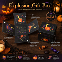 Nouvelle Carte d'Halloween 2026 Imprimée Numérique Recto-Verso avec Motifs Fantômes et Citrouilles Effrayants, en Carton Créatif, pour Fête Surprise à Effet Explosif