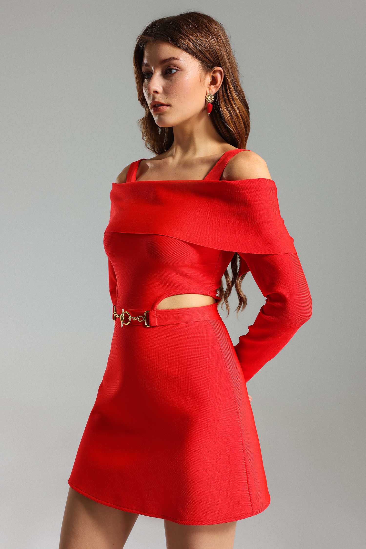 BEISHI Women Long Sleeve Red Spaghetti Strap Cut Out Chain Celebrity Mini  Dress Bodycon Cocktail Club Bandage Party Wear Dresses| Alibaba.com