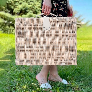 Panier <span class=keywords><strong>de</strong></span> pique-nique vide isotherme pliable rectangulaire en <span class=keywords><strong>osier</strong></span>, bac <span class=keywords><strong>de</strong></span> <span class=keywords><strong>rangement</strong></span> cubique, fabrication sur mesure, économique - Product Image 3