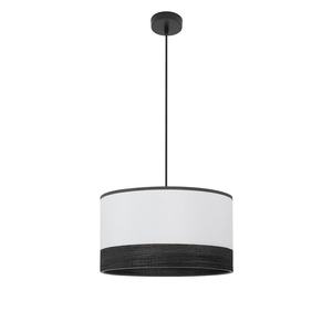 Colgante 1xE27 negro y blanco, acabado en madera negra, dimensiones 40x40 cm, ideal para iluminar espacios y decorar ambientes. - Product Image 1