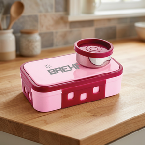 Boîte à lunch express rose rectangulaire avec compartiment amovible, sans BPA, conteneur alimentaire portable pour enfants - Product Image 3