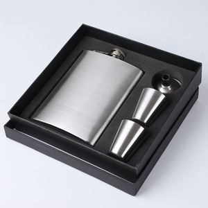 Stainless Steel Flask <b>Sandblasted</b> Set with Cup Funnel Customizable Logo Outdoor Portable 8oz Manufacturer Wholesale Made China - Product Image 1