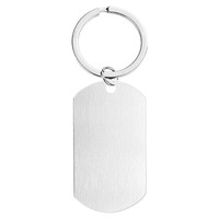Porte-clés en acier inoxydable vierge en stock, matériau pour impression laser couleur, cadeau festif, porte-clés métallique gravé