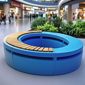 Banco Circular <span class=keywords><strong>para</strong></span> Macetas G048, Maceta Anular de Hormigón Reforzado con Fibra de Vidrio, Muebles de Exterior de Grado Comercial Modernos <span class=keywords><strong>para</strong></span> Gimnasios, Escuelas, Hoteles, <span class=keywords><strong>Parques</strong></span> Urbanos y Centros Comerciales - Product Image 5