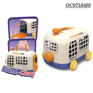 Juego de 6 Piezas de Juguete de Cuidado de Mascotas de Imitación, Conejo Suave con Jaula de Transporte y Silbato BB - Product Image 5