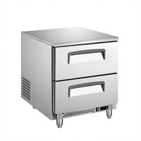 Plan de travail de cuisine sous comptoir en acier inoxydable 304, refroidisseur d'air monotempérature avec tiroir