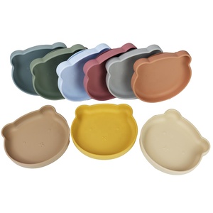 Factory <b>Bear</b> Baby Feeding Dinner Bowls <b>Cute</b> Silicone Baby Plate Animal Kid-friendly Silicon Suction for Toddlers' Weaning - Product Image 3
