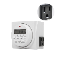 Timer Digital Listrik TRILITE Ramah Lingkungan ABS 7 Hari dengan 2 Outlet dan 8 Pengaturan On/Off Per Hari untuk Hidroponik Dalam Ruangan, Harga Terbaik 2026